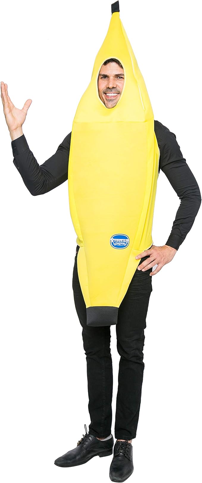 image of man wearing a yellow banana costume