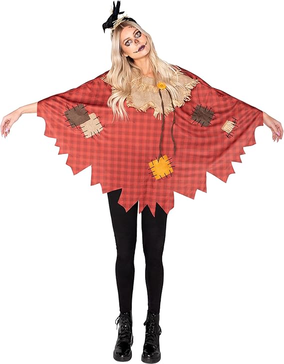 image of woman wearing a scarecrow costume