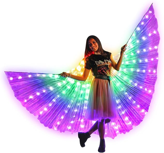 image of woman wearing illuminated wings