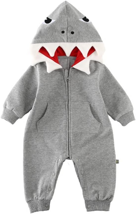 image of a gray shark onesie