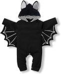 image of black bat child's onesie