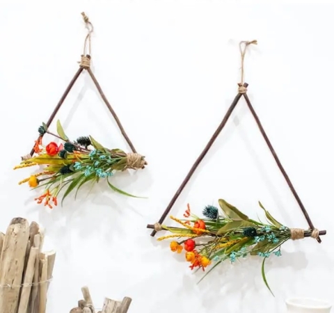 twig triangle wreath craft