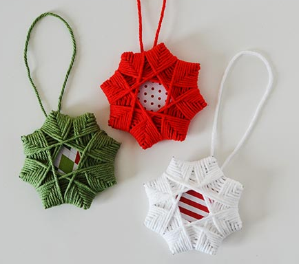 yarn star ornament craft