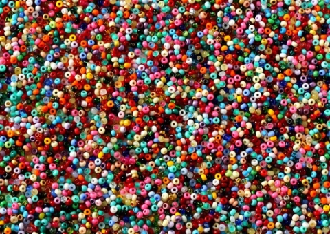 image of multicolored seed beads