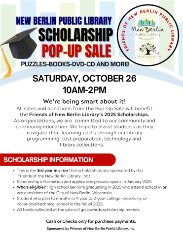 FOL Scholar Pop-Up Sale on October 26, 2024