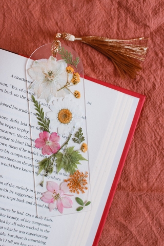 pressed flower bookmark