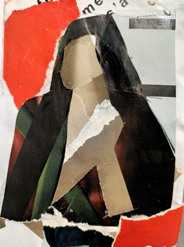 image of a collage in black, white, and red