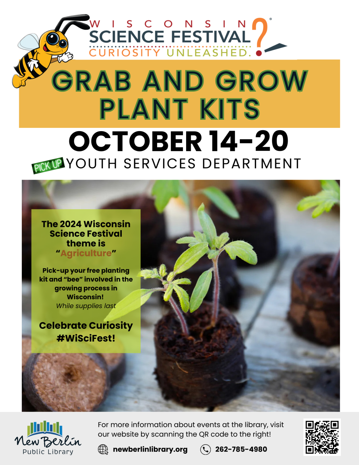 Grab and Grow Plant Kits pick up between Oct 14 and 20 in YS Department