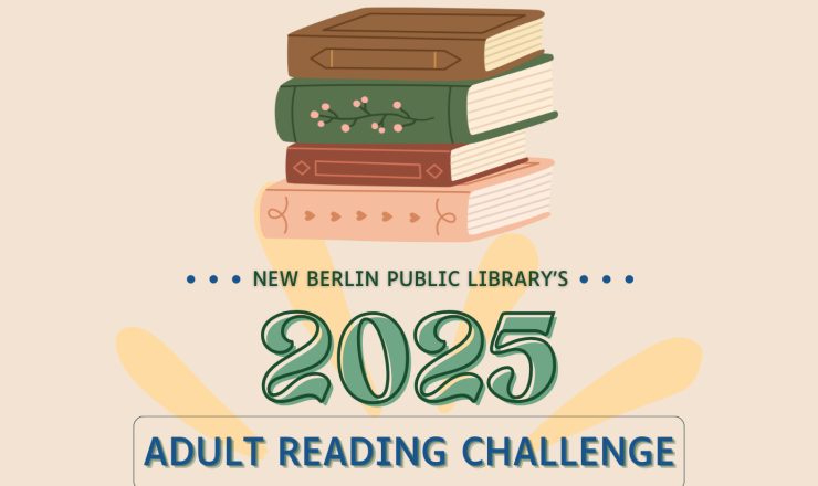 New Berlin Public Library's 2025 Adult Reading Challenge graphic